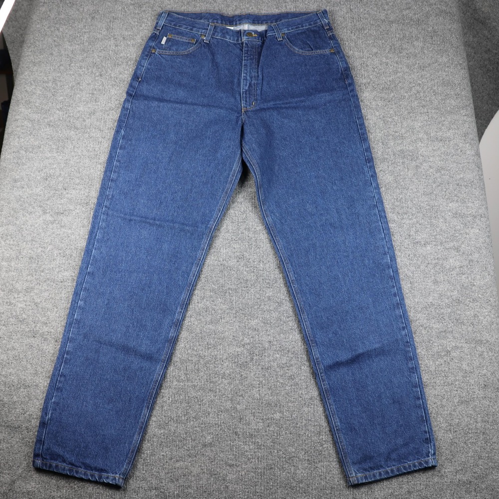 Carhartt Jeans Mens 40x36 Blue Relaxed Fit B17 Deepstone Workwear Denim 5-Pocket